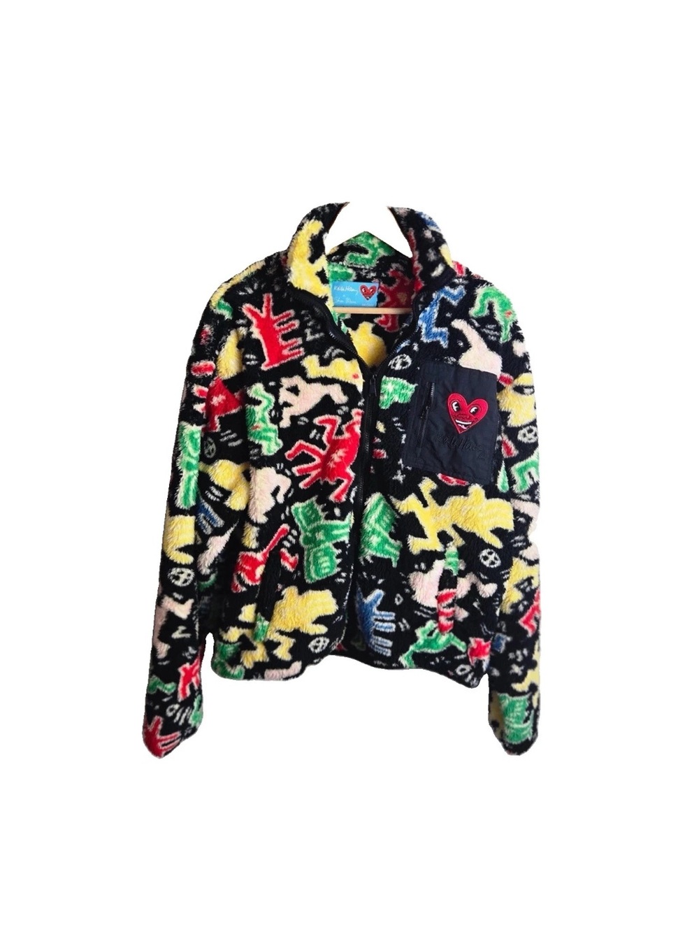Keith Haring x Shoe Palace Size M Heart All Over Print Sherpa Fleece Jacket